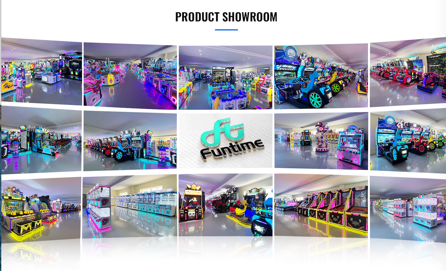 Funtime commercial arcade machine product showroom